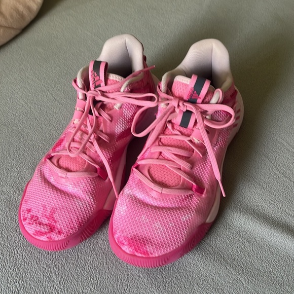 Pink Adidas Basketball Shoes - Picture 2 of 4